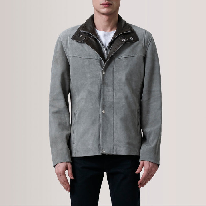 Henrik Grey Suede Cafe Racer - Grey image