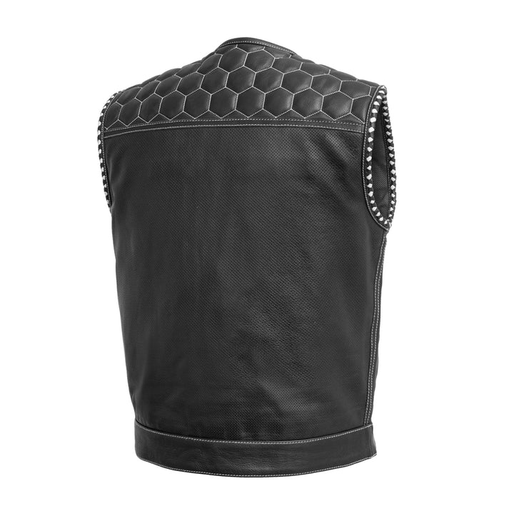 Hornet Perforated Men's Club Style Leather Vest image 1