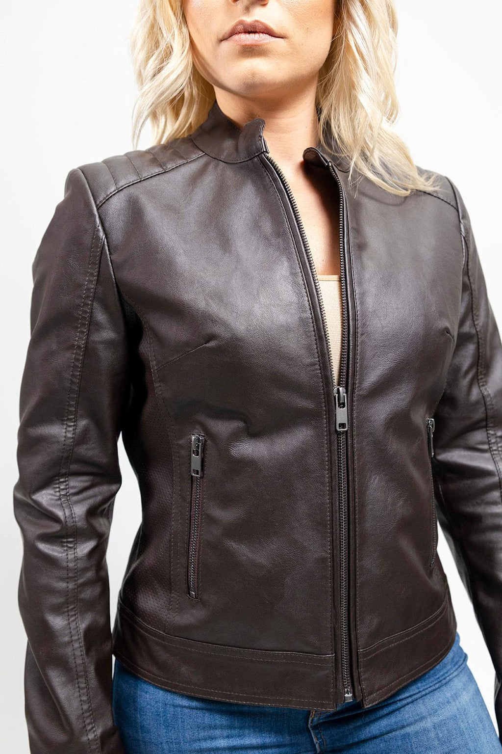 Beverly Women's Vegan Faux Leather/Perforated Jacket image 5