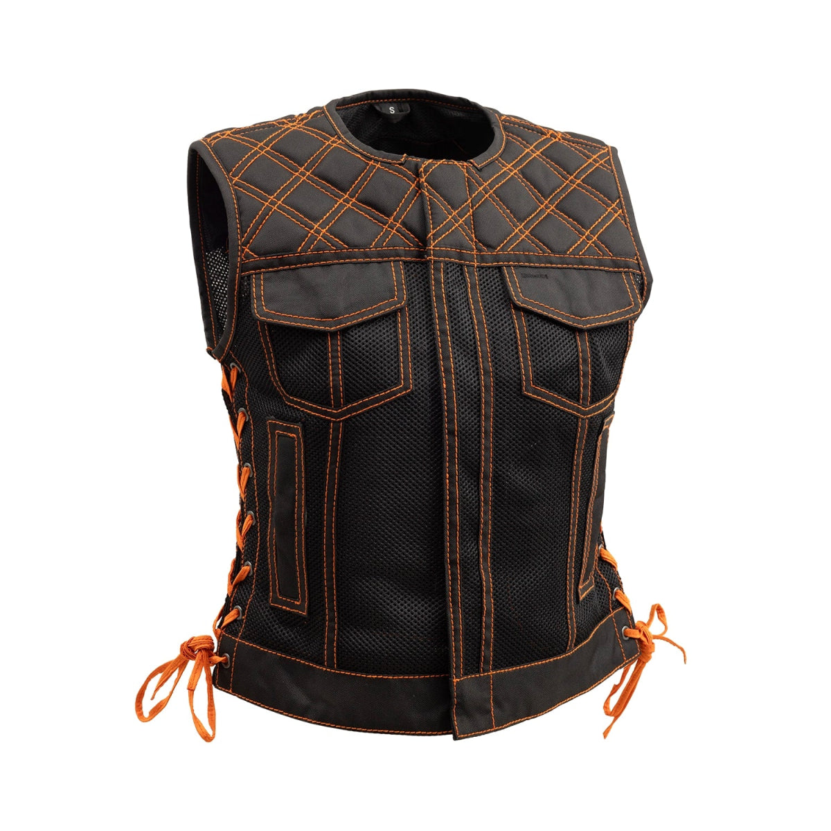 Bonnie Moto Mesh Women's Motorcycle Vest - Diamond Quilt image 0