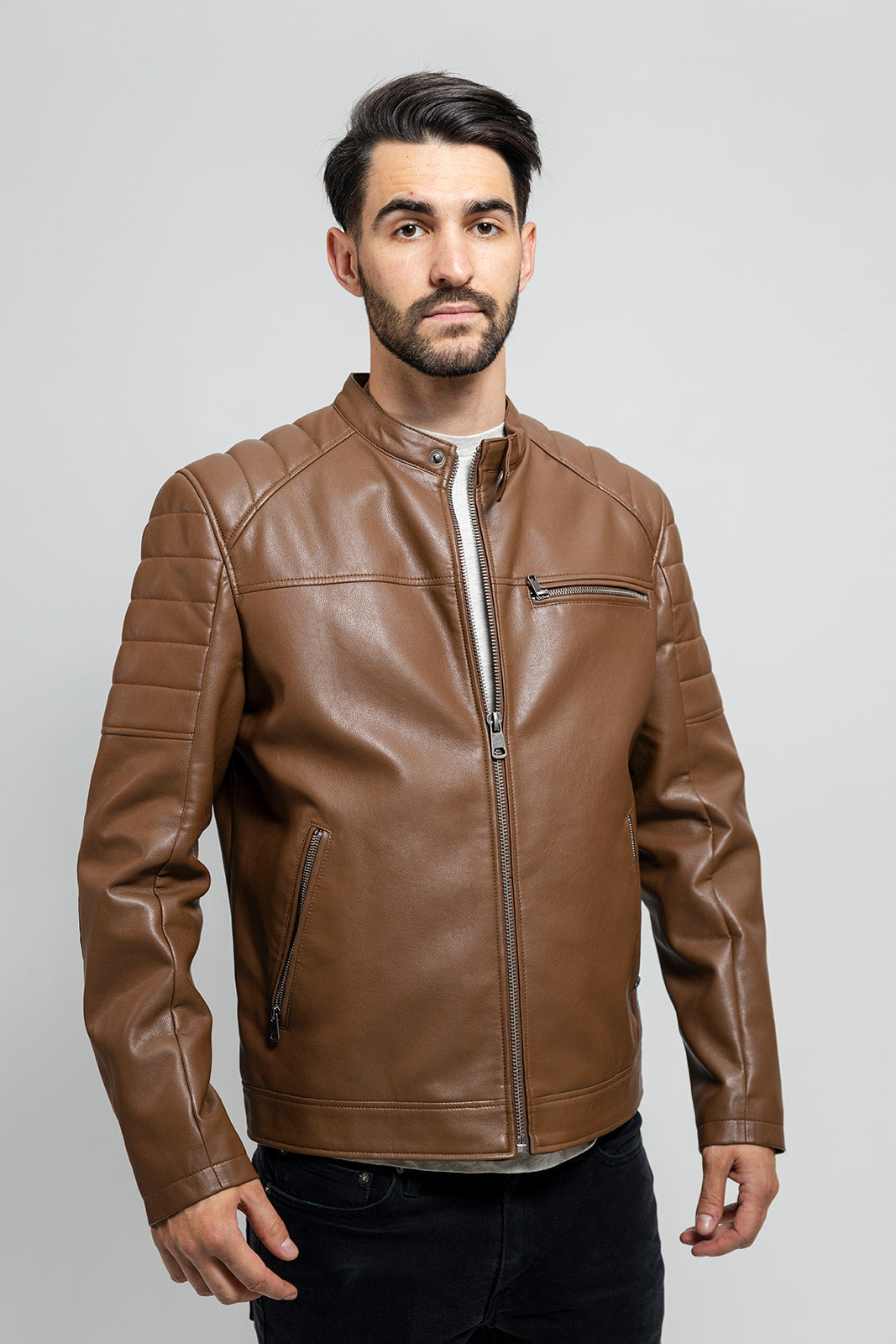 Dustin Men's Vegan Faux Leather Jacket image 4