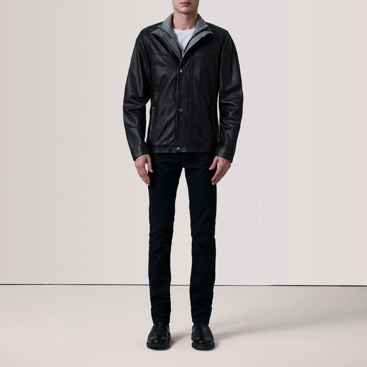 Henrik Black Leather Cafe Racer image 4