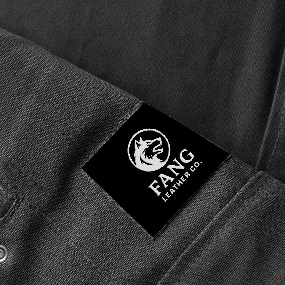 Hunt Club Motorcycle Leather Canvas Vest Black image 2