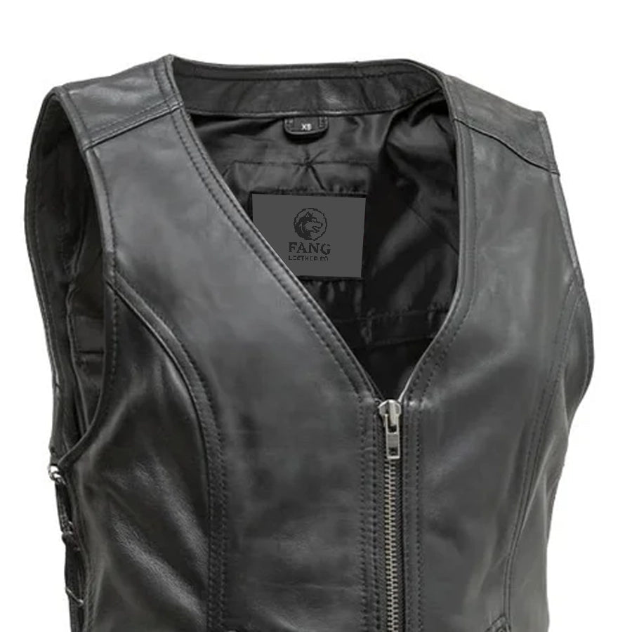 Cindy - Women's Motorcycle Sheepskin Vest image 2