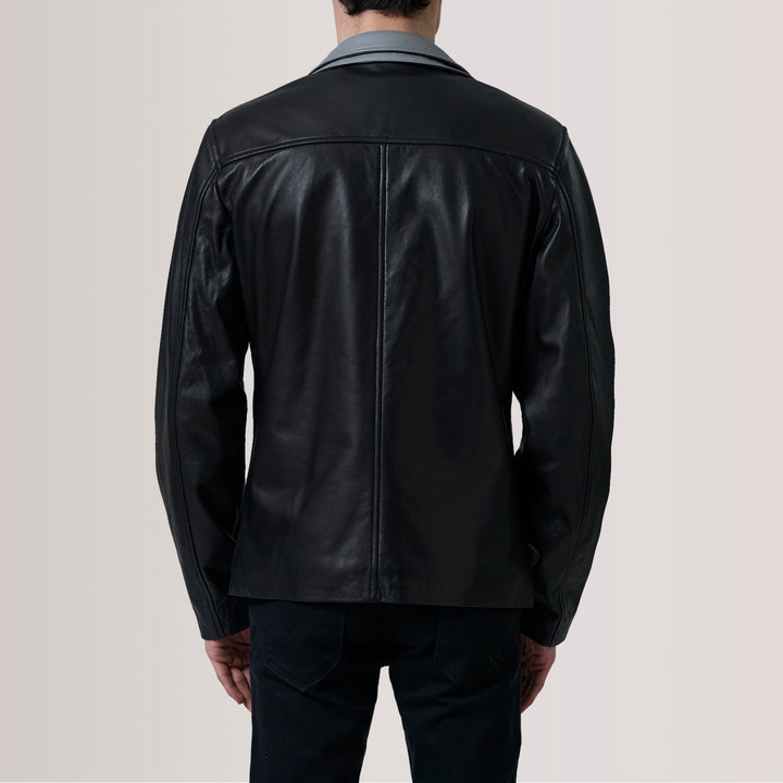 Henrik Black Leather Cafe Racer image 2