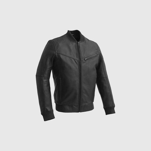 Aviator Mens Bomber Leather Jacket — Fang Leather Co.