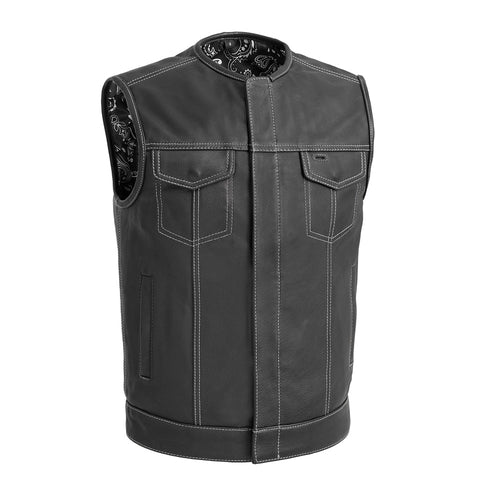 Bandit Men's Leather Motorcycle Vest — Fang Leather Co.
