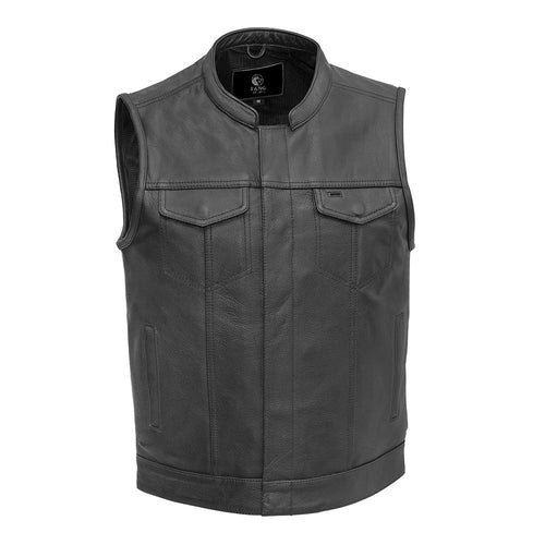 Blaster Men's Leather Motorcycle Vest — Fang Leather Co.