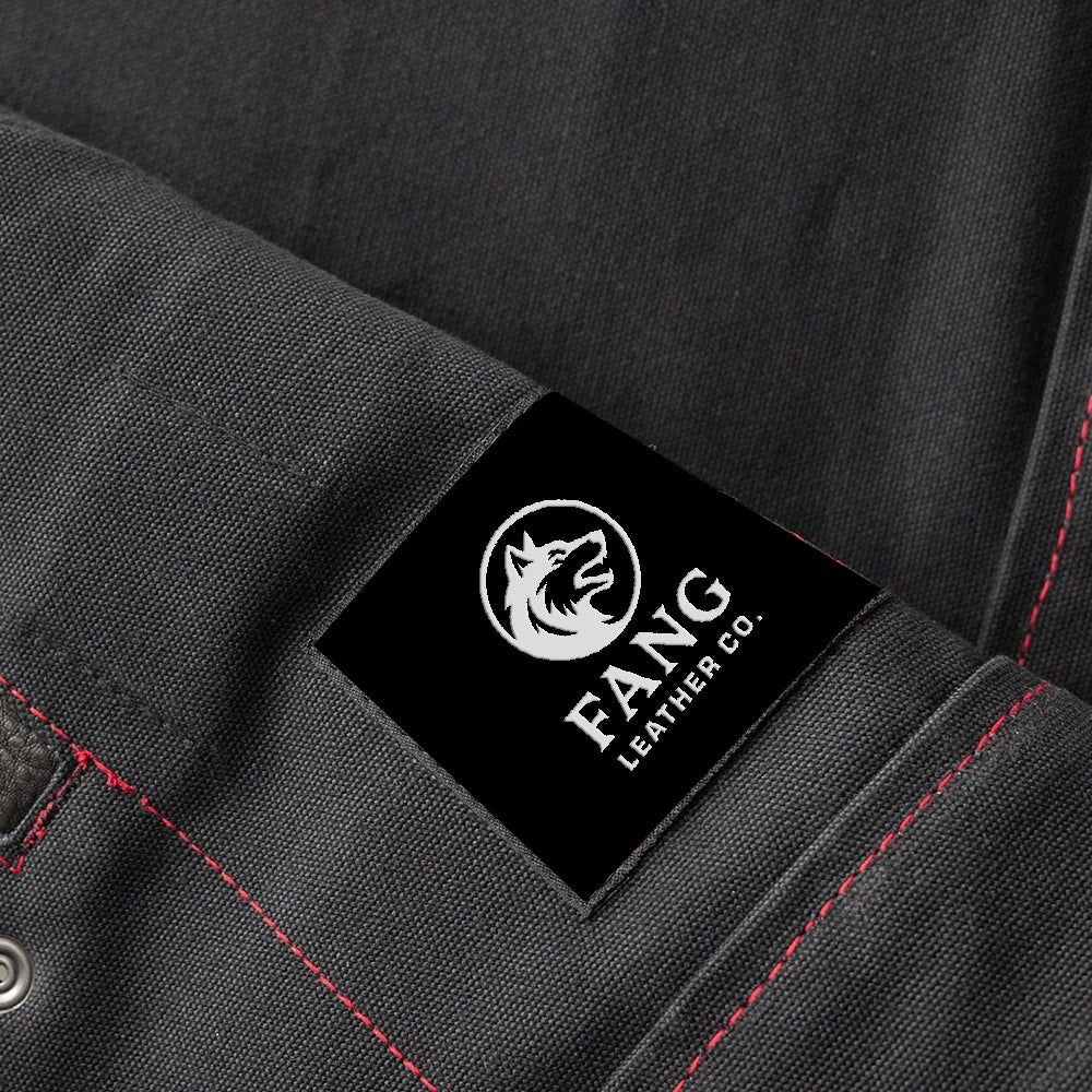 Hunt Club Motorcycle Leather Canvas Vest Black/Red image 2