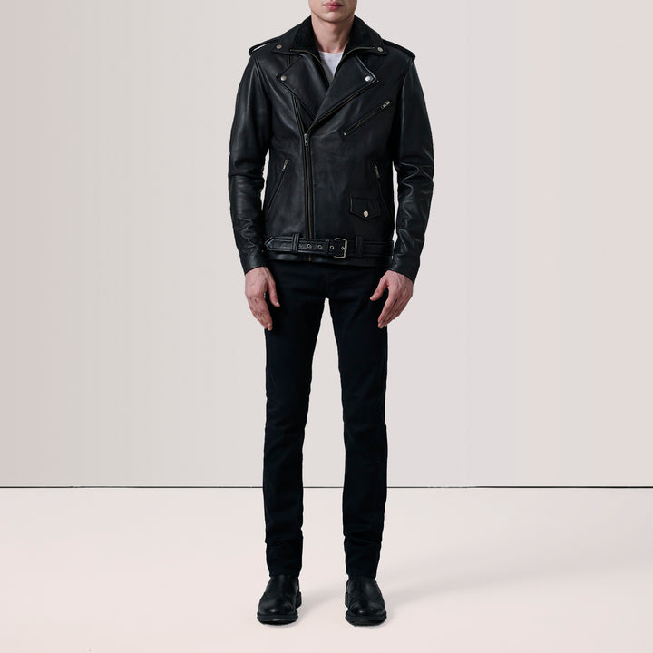 Kole Black Leather Double Rider Jacket image 4