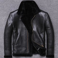 Mens Raf B3 Real Leather Aviator Jacket Flying Bomber SherpaFur Pilot Coat Black