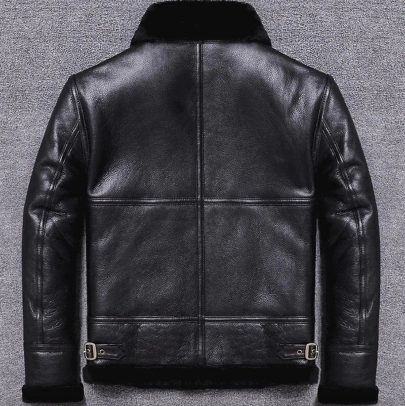 Mens Raf B3 Real Leather Aviator Jacket Flying Bomber SherpaFur Pilot Coat Black