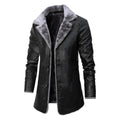 Men's Raf B3 Real Leather Long Coat Aviator Flying Bomber Sherpa-Fur Coat Black